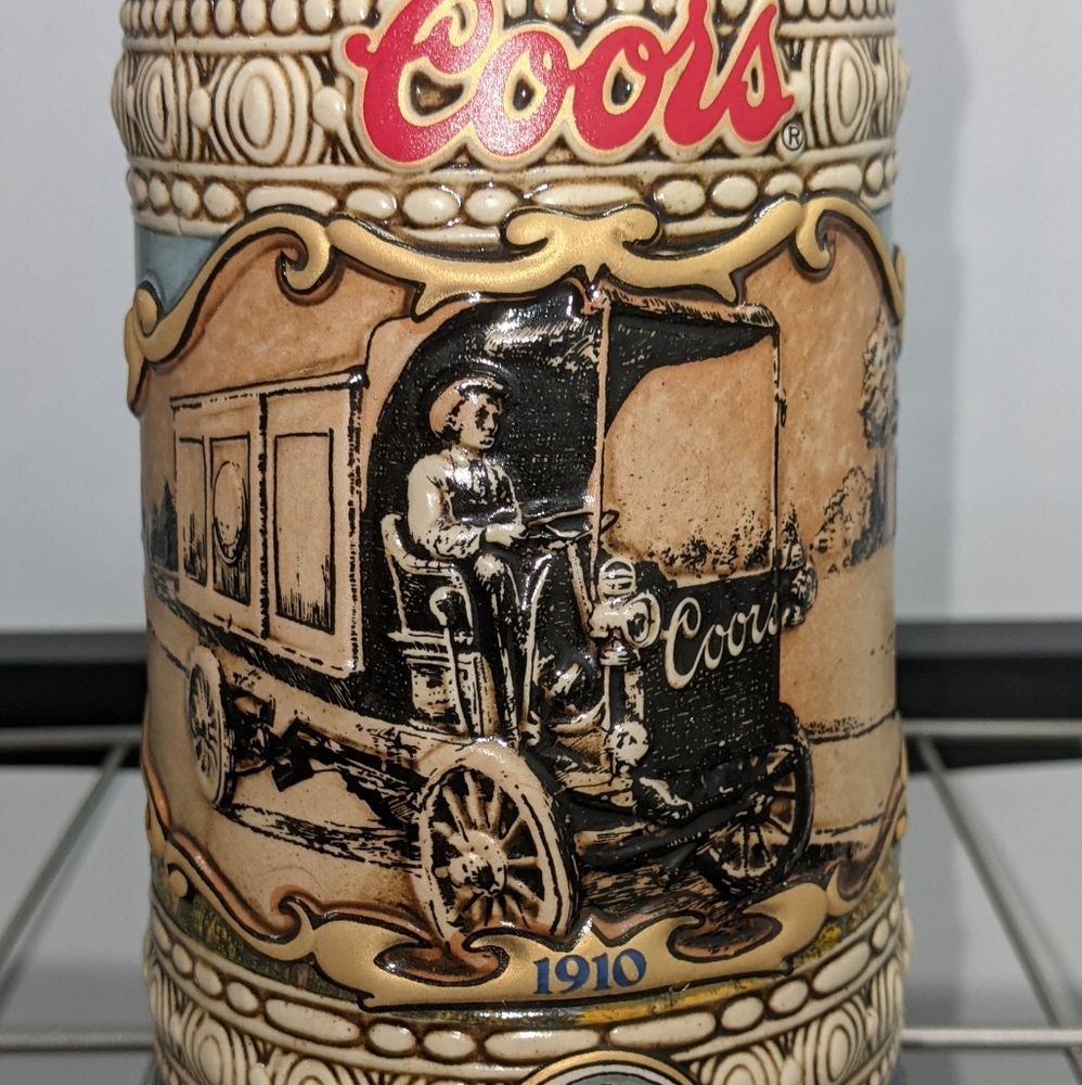 Coors Beer Stein 1989 Edition Beer Truck 1910 made by Ceramarte Brazil